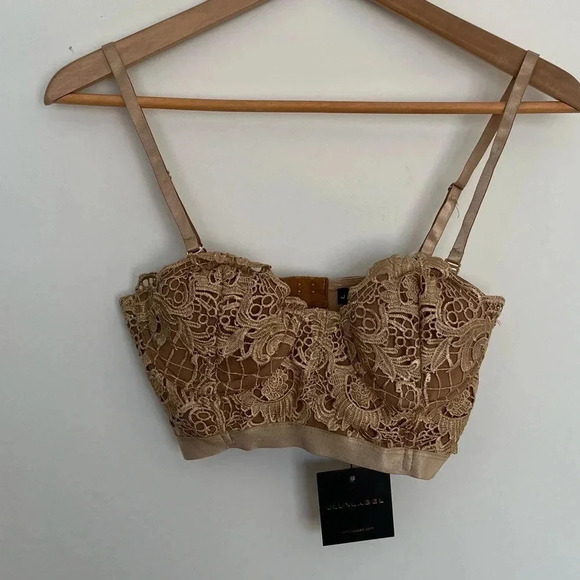 NWT Jluxlabel gold lace corset bra size small - Picture 2 of 7